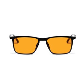 NOBLUE - Blue Light Filter Glasses Men & Women - Blue Light Glasses for Evening - Orange Computer Glasses with Blue Filter, 100% Blue Light Protection for Gaming, Computer Work, black