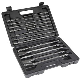 Stark USA Industrial 17-Pieces Concrete Rotary Hammer Drill Bits Set & Chisels (SDS PLUS) w/Carrying Case