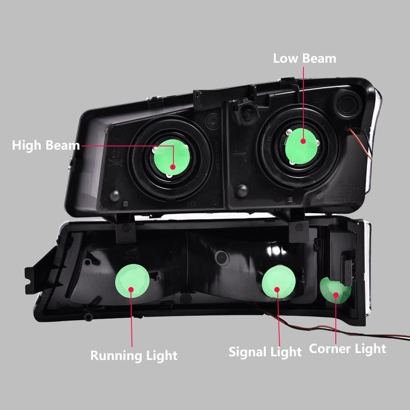 G-PLUS LED DRL Headlights, Compatible with 2003-2006 Chevy Avalanche 1500