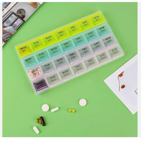 2 Times A Day Large Medicine Organizer Cases For Vitamins