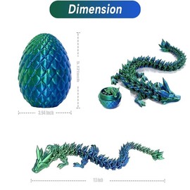 3D Printed Dragon Eggs,Articulated 3D Dragon Toys With 3D Dragon Eggs,Fidget Dragon Toys Adults,Easter Eggs Mythical Dragon Eggs With Dragon Inside,Desk Toys for Gifts,Home Office Decor (Green)