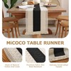 Black Table Runner Boho Table Runner with Tassels 180x30 cm