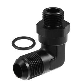 X AUTOHAUX 90 Degree 10AN Flare to 8AN ORB Port Male Fuel Pump Rail Adapter Swivel Fuel Fitting Adapters with O Ring for Car Aluminum Alloy