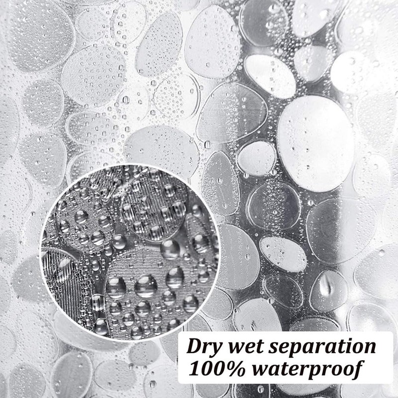 Shower Curtains Mould Proof Resistant, PEVA Waterproof Heavy Duty Bathroom