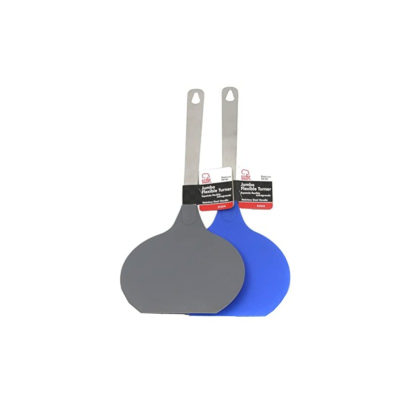 Chef Craft Select Nylon Jumbo Flexible Turner, 14.5 inch, Blue/Gray