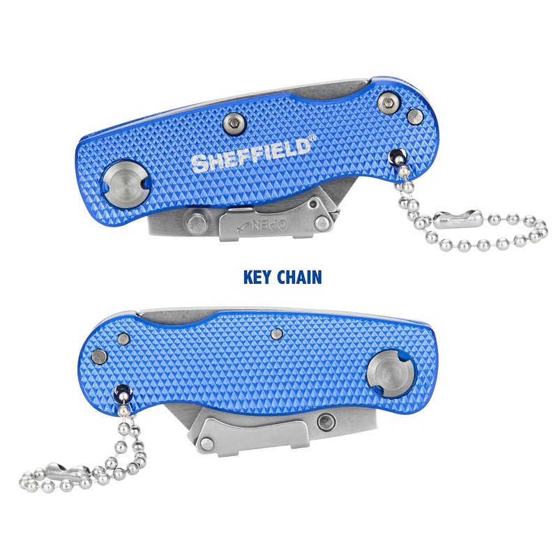 Sheffield 12116 Mini Utility Knife, Quick-Change Razor Blades Mechanism, Folding