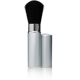 Retractable Powder Brush with Cap, Professional Makeup Brush, Finest Natural Hair, Make-Up Brush, Silver, Height: 12 cm Fantasia