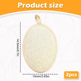 2 Pcs Natural Loofah Sponge Exfoliator for Body & Face, Shower Scrubber Pads for Men & Women, Soft Skin Bath Scrubbing Pad