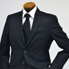 Tuxedo Station Men's Necktie, Silk, Black, Formal Clothes, Plain, Stylish,