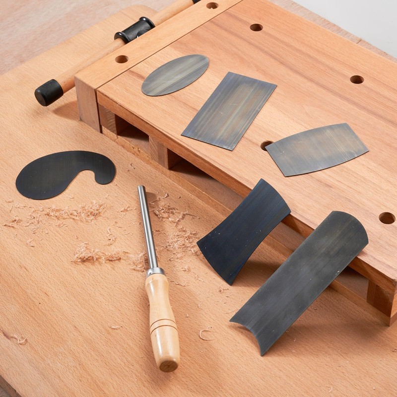 HERMIT TOOLS Cabinet Scraper Burnisher with 6 Piece Multi-Shaped Scraper