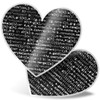 2 x Heart Stickers 7.5 cm - BW - Javascript