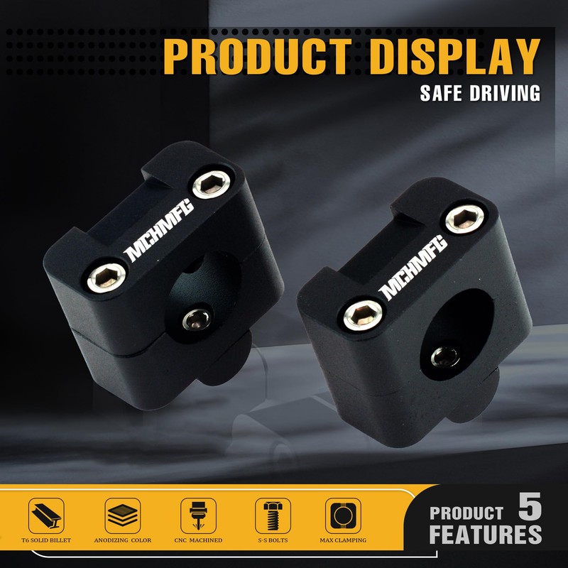 Sawrain Universal Motorcycle Handlebar Risers for 1-1/8" 28mm 7/8" 22mm