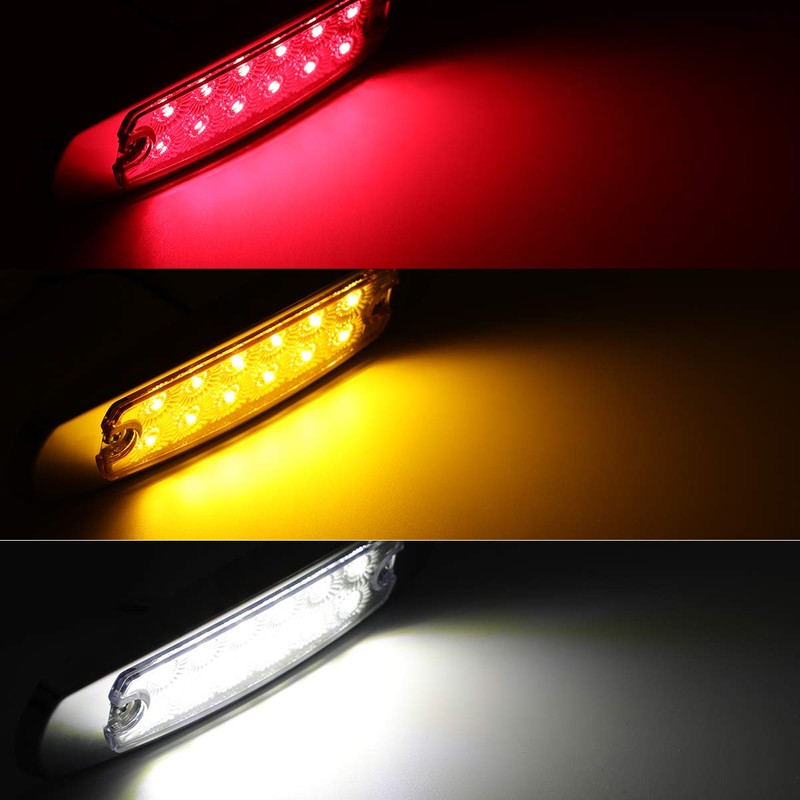 30 Pcs Ledvillage 12V DC 6.4 Inch 10 Amber 10