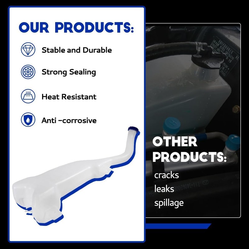 Front Washer Fluid Reservoir Compatible with 2008-2017Freightliner Cascadia