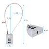 SISAV 3 Digit Cable Combination Lock 12 inches Cable for
