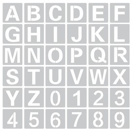 36 Pcs Reusable Letter Stencils Alphanumeric Painting Stencil Upper Letter Font Templates Alphabet and Number Stencils, for DIY Scrapbooking Painting, Painting on Wood, Home Craft Decor(3Inch)