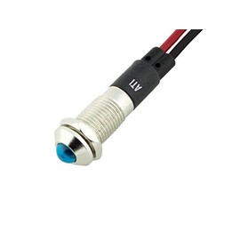 Alpinetech PL8B 8mm 5/16" 120V AC/DC LED Metal Signal Indicator Pilot Dash Light (Blue)