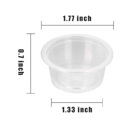WOLEDOE 200Pcs Crested Gecko Food Dish, 0.5oz Plastic Reptile Feeding Cups