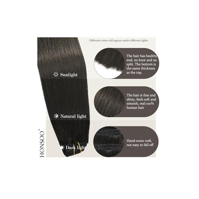 Honsoo- Cabello humano real de alta calidad?Las extensiones de cabello