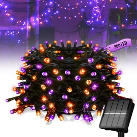 Cadena de luces solares para exteriores, 200 luces LED solares para exteriores con 8 modos, luces solares para exteriores impermeables para patio, valla, balcón, fiesta, decoración de árbol de Navidad