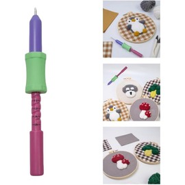 Beginner Punching Needle Embroidery Pen,Punch Needle Kit Random Color with 2.2mm Needle Tip Needle Threader Adjustable Embroidery Pen Punching Needles for Adult Beginner (Style1)