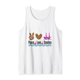 Peace Love Synchro Artist Swimming Synchronized Swimmer Tank Top