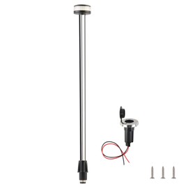 Besramtic Stern Light Boat Anchor Light Marine Navigation lights All Round White LED USCG 2 NM Removable 2 Pin Plug in Base 12 Volts 22 Inches