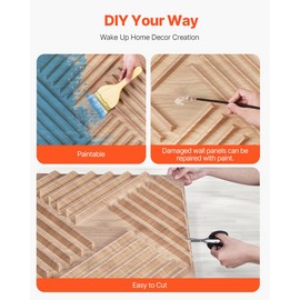 3D Wall Panels 12-Pack 19.7x19.7 in PVC 32 Sq.Ft Coverage Slat Light Wood Color - Slat Light Wood Color