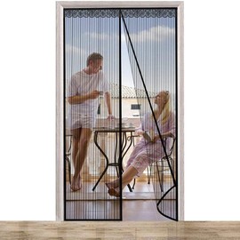 Puerta de Pantalla Magnética Malla Cortina Mosquitera Magnético Film para Puertas con Malla Super Fina Transpirable y Cierre Automático Magnético para Dejar a los Insectos Fuera Fácil de Instalar