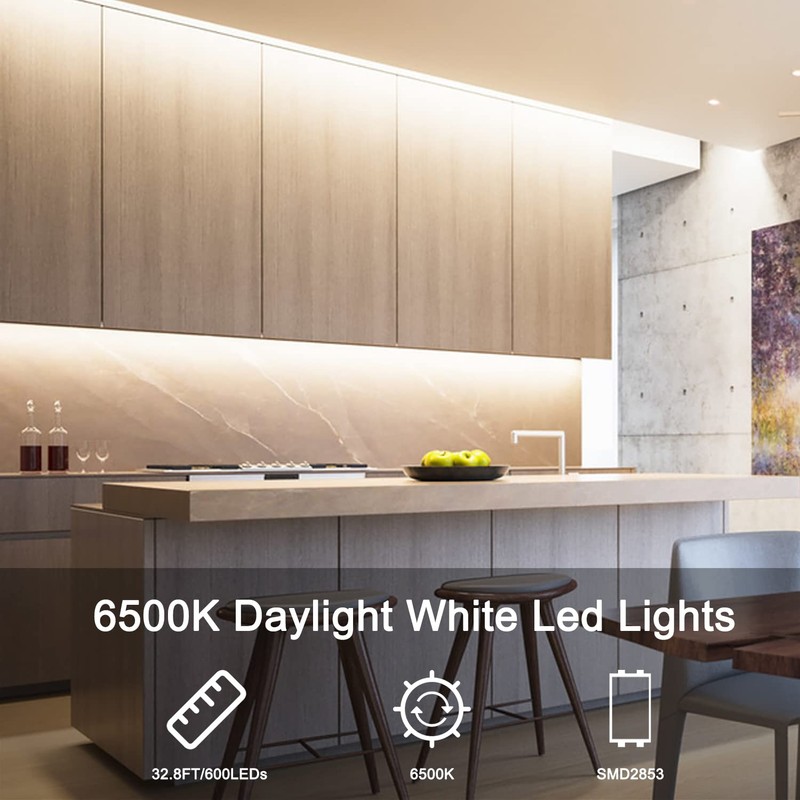 VOLIVO White LED Strip, 32.8ft Dimmable LED Strip 6500K Bright