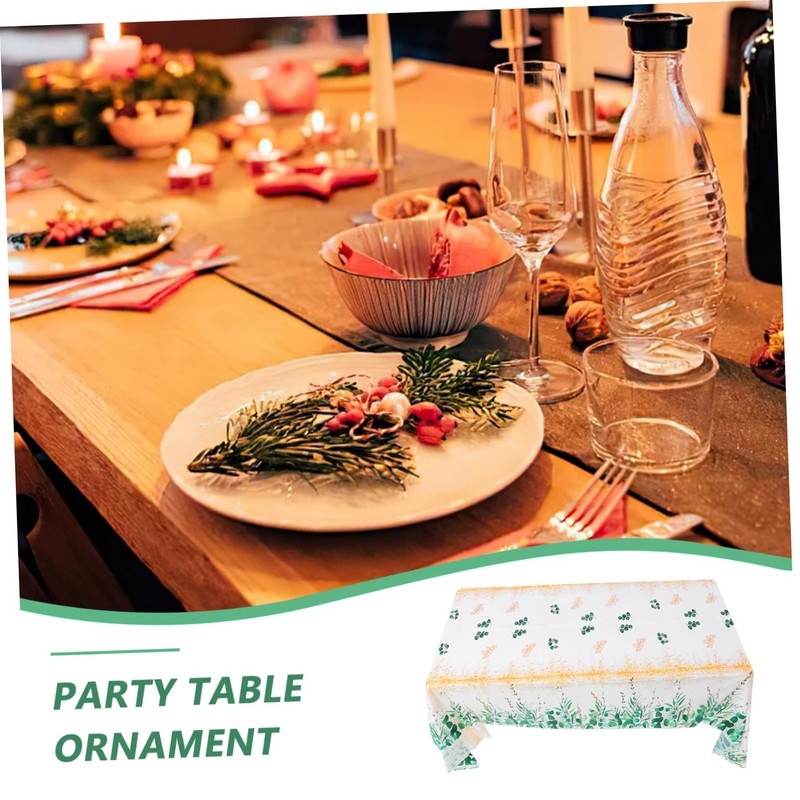 VICASKY Eucalyptus Leaf Table Cover Stylish Tablecloth for Parties Events