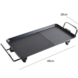 Electric Griddle Grill, Family Indoor BBQ, waterproof Smokeless Coated Non-Stick Griddle Pan, 5-Level Control with Adjustab le Temperature, for Camping Indoor Outdoor Parties (48CM*28CM)