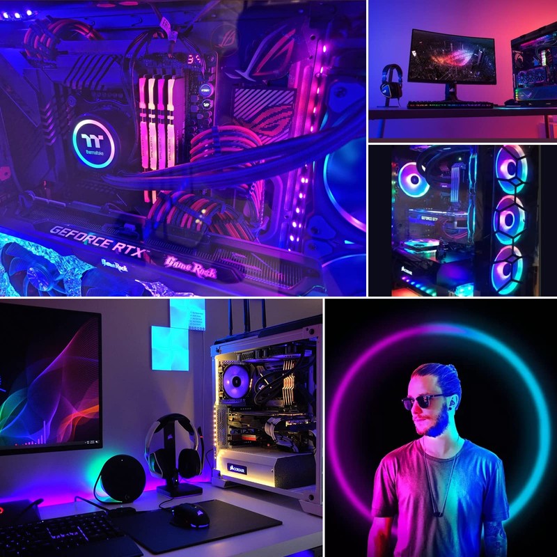 LEKE Light Tape, LED Tape Light, Flowing Tape, Rainbow Color,