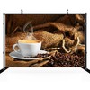 CHNYWORK 7ftx5ft Coffee Backdrop Coffee Beans Coffee Cup Afternoon Tea