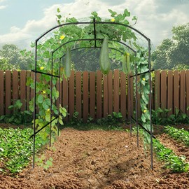 UrGROWA 75'' L x 71'' W x 87'' H Large Tall Grape Vine Support Arch Arbor Trellis Plastic-Coated Metal Garden Arch Trellis for Climbing Plants Vine Yard Outdoor Patio Lawn Yard Garden Decoration