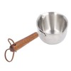 Butter Warmer Stainless Steel Wooden Handle 3 Layers Multi Purpose