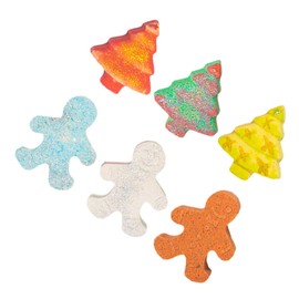 KOMBIUDA 6 Pack Christmas Gingerbread Man Bath Aroma Bubble Bath Salt for Boys and Girls Spa Relaxation Travel
