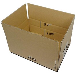 50 Folding Shipping Boxes External Dimensions 250 x 175 x 100 mm / Inner Dimensions: Approx. 244 x 169 x 88 mm