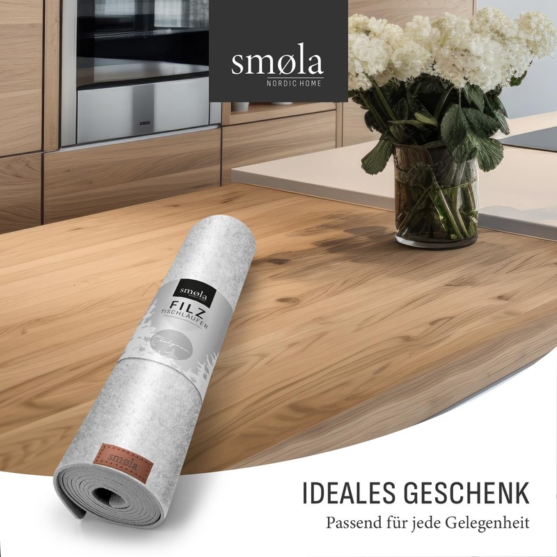 smøla Design Table Runner Grey Felt I 100 x 30