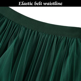 Women's Tulle Skirt A-Line Long Fairy Skirts Elastic Waist Layered Skirts Midi Skirts for Formal Party
