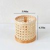 Rattan Pen Holder, Hand Woven Small Wicker Pen Cup Multi-Functional