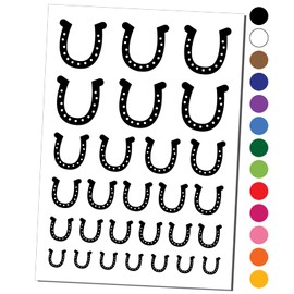 Horseshoe Lucky Temporary Tattoo Water Resistant Fake Body Art Set Collection - Light Green (One Sheet)