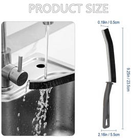 Crevice CleaningBrush, Multifunctional Gap CleaningBrush Tool, Bathroom Gap Brush, Grout CleanerBrush Hard Bristle Crevice CleaningBrush (Black-2PCS)