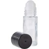 YuanHolumid 2Pcs Black 30ml Clear Empty Glass Essential Oil Roller