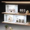 GUDEMAY Clear Acrylic Display Case with Light, Dustproof Stackable Showcase