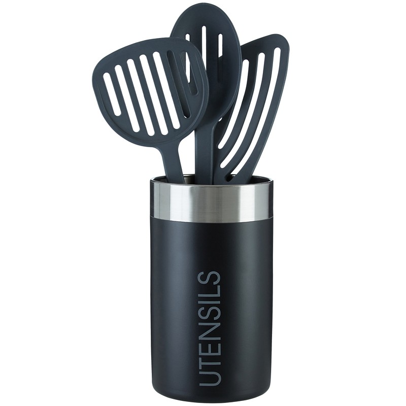 Premier Housewares 508523 Liberty Utensil Holder - Black, H18 x