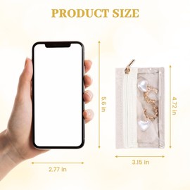 12 Pcs Jewelry Travel Bag Zipper Pocket, Jewelry Travel Pouch Cases for Women, Storage Bag Pouch Case Visualization Design for Rings Earrings Necklace Mother's Day Gifts