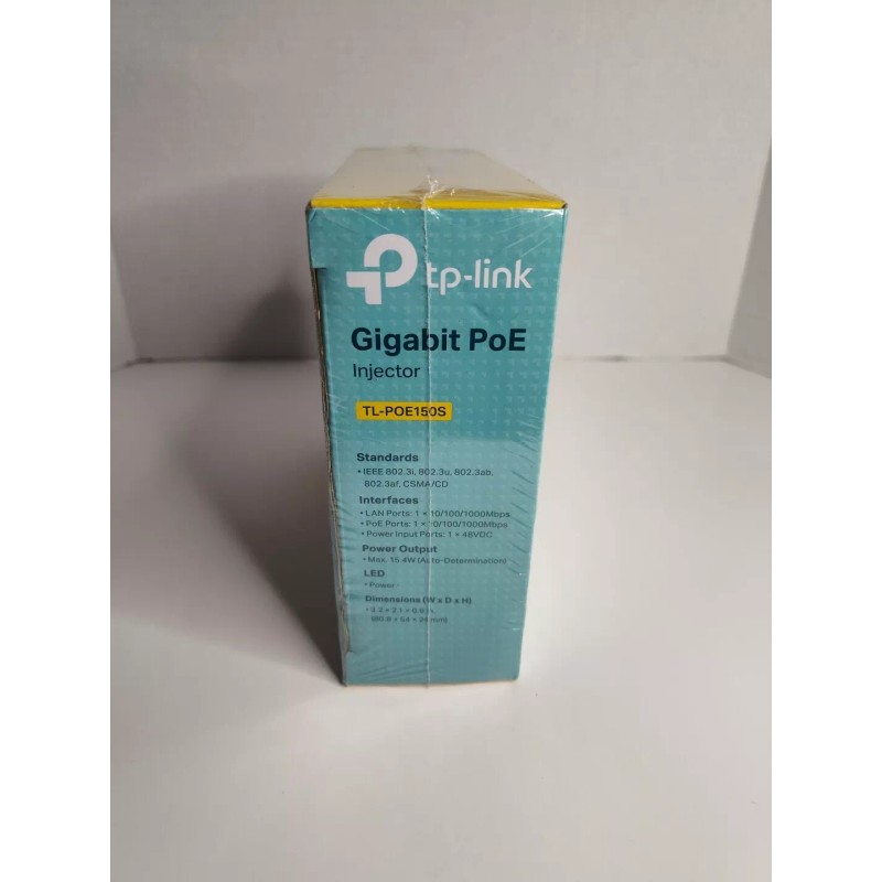 TP-Link Gigabit PoE Injector TL-POE150S Black 802.3af 100m PoE Network