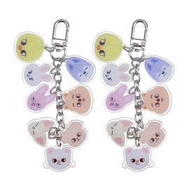 2 Stück Cartoon Tieranhänger, Acrylanhänger, Cartoon -Schlüsselbund, Bag -Zubehör.