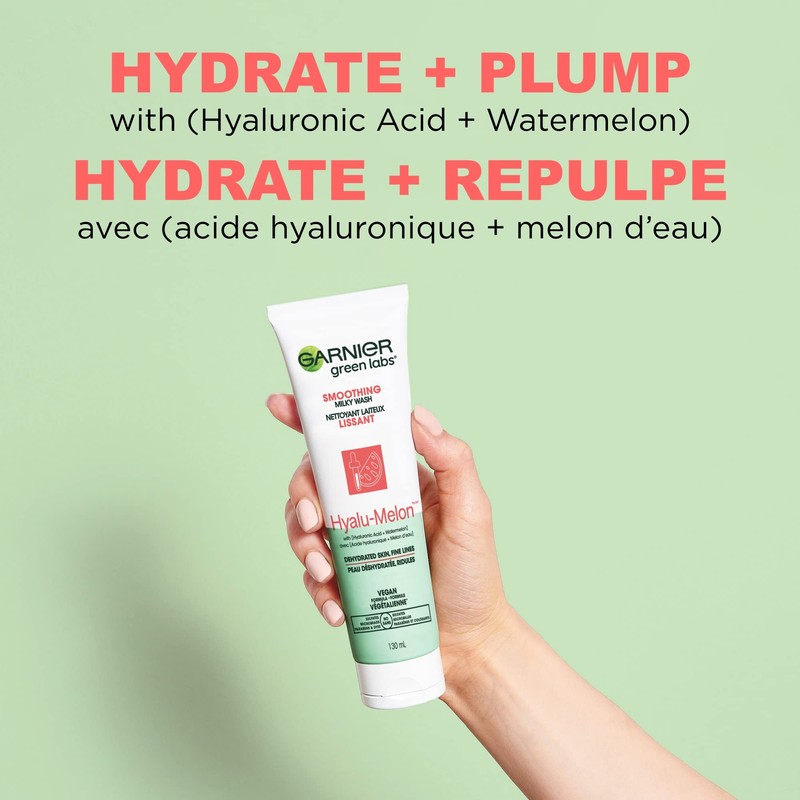 Garnier SkinActive Green Labs Hyalu-Melon Smoothing Milky Washable Cleanser with